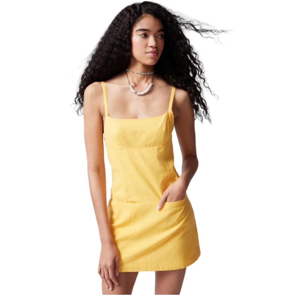 Urban Outfitters Yellow Cotton Mini Dress